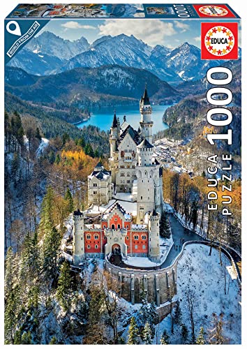 Educa - Puzzle 1000 Teile für Erwachsene | Schloss Neuschwanstein, 1000 Teile Puzzle für Erwachsene und Kinder ab 14 Jahren, Landschaftspuzzle, Deutschland (19261) von Educa