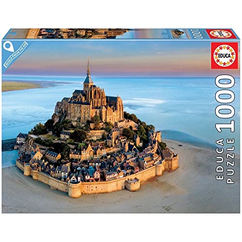 Educa - Puzzle 1000 Teile für Erwachsene | Le Mont-Saint-Michel, 1000 Teile Puzzle für Erwachsene und Kinder ab 14 Jahren, Frankreich, Normandie (19262) von Educa