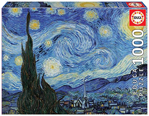 Educa - Puzzle 1000 Teile für Erwachsene | Die Sternennacht, 1000 Teile Puzzle für Erwachsene und Kinder ab 14 Jahren, Vincent Van Gogh (19263) von Educa