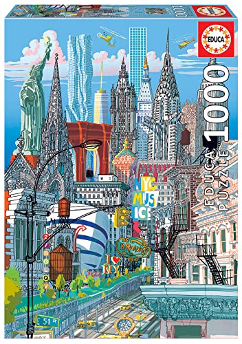 Educa 19265, New York, 1000 Teile City Puzzle für Erwachsene und Kinder ab 10 Jahren, Städtepuzzle, USA, Amerika von Educa