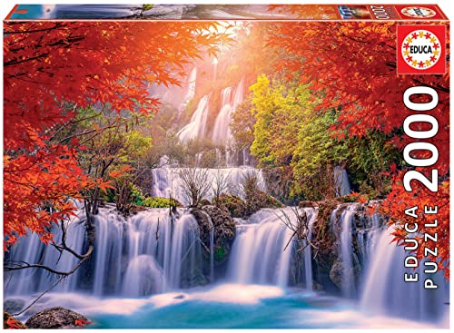 Educa - Puzzle 2000 Teile für Erwachsene | Wasserfall in Thailand, 2000 Teile Puzzle für Erwachsene und Kinder ab 14 Jahren, Landschaft, Naturpuzzle (19280) von Educa