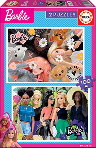 Educa - Puzzleset 100 Teile | Barbie, 2x100 Teile Puzzleset für Kinder ab 6 Jahren, Puzzleset, Kinderpuzzle (19300) von Educa