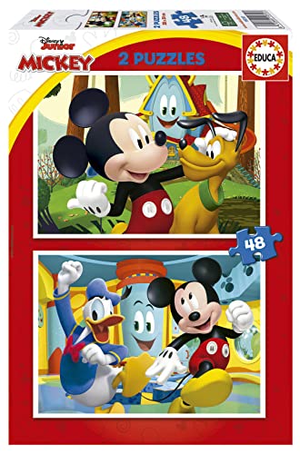 Educa 19312, Mickey Mouse Funhouse, 2x48 Teile Puzzle-Set für Kinder ab 3 Jahren, Disney, Spielhaus, Kinderpuzzle von Educa