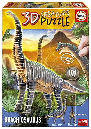 Educa - Brachiosaurus, 3D Puzzle für Erwachsene und Kinder ab 6 Jahren, 101 Teile, Dinosaurier (19383) von Educa
