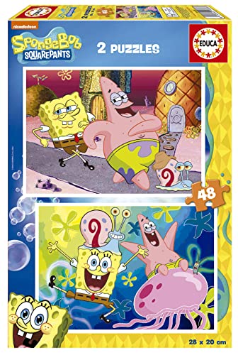 Educa - Spongebob Schwammkopf, 2 x 48 Teile Puzzle-Set für Kinder ab 3 Jahren, Kinderpuzzle, Squarepants (19388) Educa - Spongebob Schwammkopf, 2 x 48 Teile Puzzle-Set für Kinder ab 3 Jahren, Kinderpuzzle, Squarepants (19388) von Educa