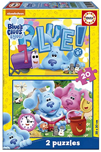 Educa 19399, Blue's Clues & You, 2 x 20 Teile Puzzle-Set für Kinder ab 3 Jahren, Kinderpuzzle von Educa