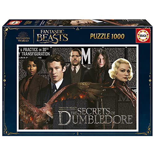 Educa 19493, Phantastische Tierwesen, 1000 Teile Puzzles für Erwachsene und Kinder ab 10 Jahren, Dumbledores Geheimnisse, Fantastic Beasts, Wizarding World von Educa