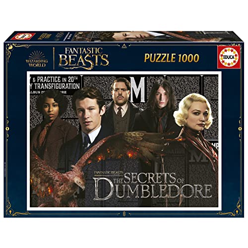 Educa 19493, Phantastische Tierwesen, 1000 Teile Puzzles für Erwachsene und Kinder ab 10 Jahren, Dumbledores Geheimnisse, Fantastic Beasts, Wizarding World von Educa