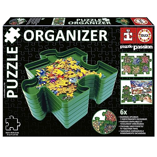 Educa - Puzzle Organizer zum praktischen Sortieren und Aufbewahren von Puzzleteilen, stapelbarer Sortierer, Puzzle Organisation & Transport, Zubehör (19577) von Educa