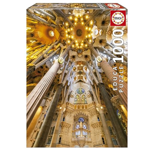 Educa 19614, Sagrada Familia, 1000 Teile Puzzle für Erwachsene und Kinder ab 10 Jahren, Barcelona, Spanien, Architektur von Educa