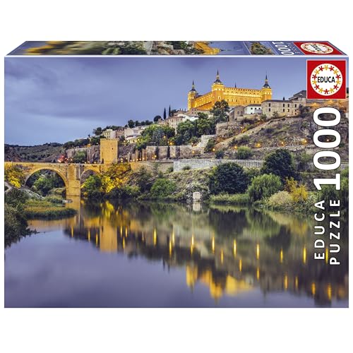 Educa - Puzzle 1000 Teile für Erwachsene | Castello in Toledo, 1000 Teile Puzzle für Erwachsene und Kinder ab 14 Jahren, La Mancha, Spanien (19615) von Educa