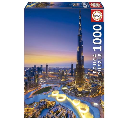 Educa - Puzzle 1000 Teile für Erwachsene | Burj Khalifa, 1000 Teile Puzzle für Erwachsene und Kinder ab 14 Jahren, Dubai, Architektur (19642) von Educa