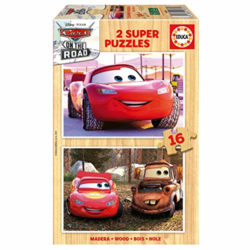 Educa - Holzpuzzle mit 16 Teile | Cars, 2x16 Teile Holzpuzzle-Set für Kinder ab 3 Jahren, Disney Pixar, Zeichentrickfilm (19670) Educa - Holzpuzzle mit 16 Teile | Cars, 2x16 Teile Holzpuzzle-Set für Kinder ab 3 Jahren, Disney Pixar, Zeichentrickfilm (19670) von Educa