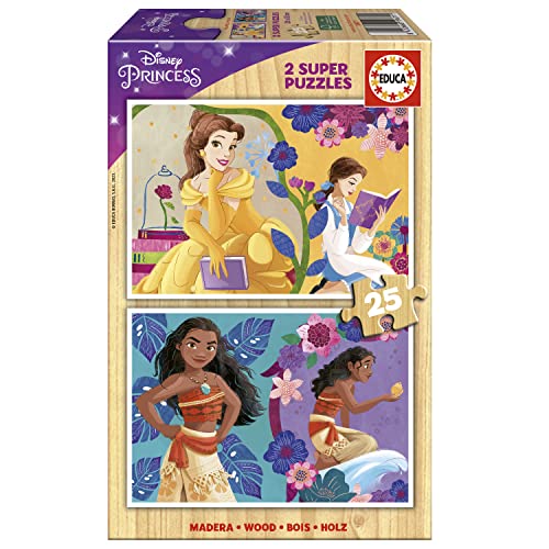 Educa - Disney Princess, 2 x 25 Teile Holzpuzzle-Set, für Kinder ab 3 Jahren, Prinzessinnenpuzzle, Kinderpuzzle (19671) Educa - Disney Princess, 2 x 25 Teile Holzpuzzle-Set, für Kinder ab 3 Jahren, Prinzessinnenpuzzle, Kinderpuzzle (19671) von Educa