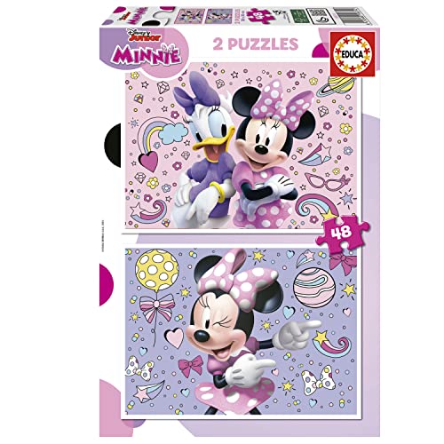 Educa - Puzzle 48 Teile für Kinder ab 4 Jahren | Minnie Mouse, 2x48 Teile Puzzle für Kinder ab 4 Jahren, Puzzleset, Kinderpuzzle, Disney, Daisy (19674) von Educa