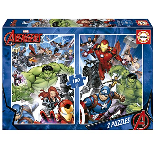 Educa - Puzzleset 100 Teile | Marvel Avengers. Puzzle für Kinder ab 6 Jahren, Superhelden (19679) von Educa