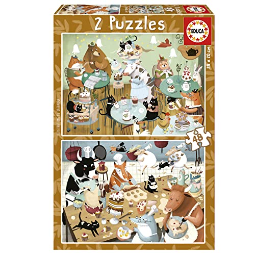 Educa - Puzzle 48 Teile für Kinder ab 4 Jahren | Waldgeschichten, 2x48 Teile Puzzle, Puzzleset für Kinder ab 4 Jahren, Kinderpuzzle, Tiere (19687) von Educa