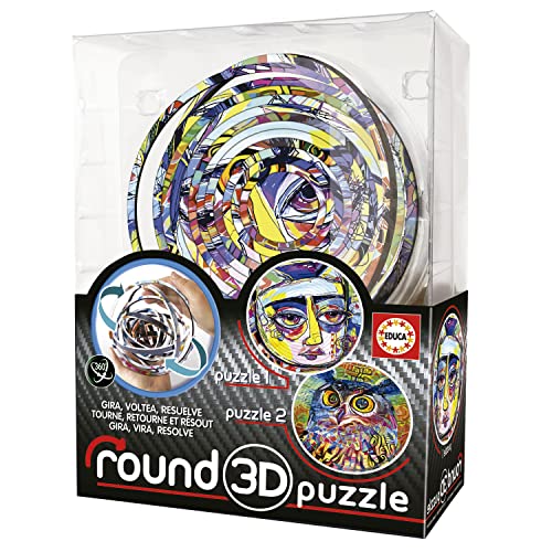 Educa 19709 Rundes 3D-Puzzle, abstrakt, Nicht zutreffend, bunt, Talla única von Educa