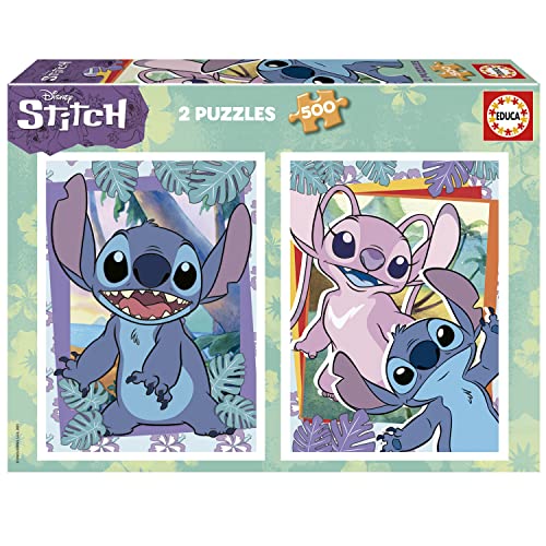Educa - Puzzleset 2x500 Teile Puzzle | Disney Stitch. Für Kinder ab 11 Jahren, Puzzleset, Kinderpuzzle (19732) von Educa