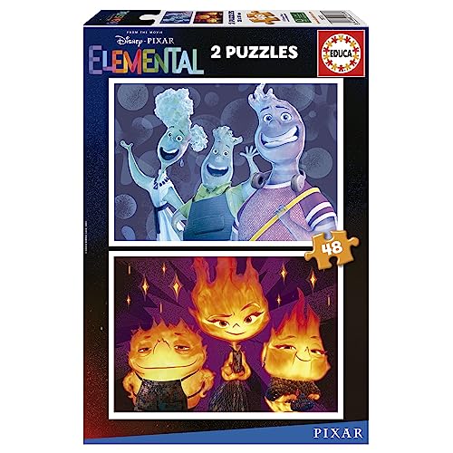 Educa - Puzzle 48 Teile für Kinder ab 4 Jahren | Pixar Elemental, Disney 2x48 Teile Puzzle, Puzzleset für Kinder ab 4 Jahren, Puzzleset, Kinderpuzzle (19733) von Educa