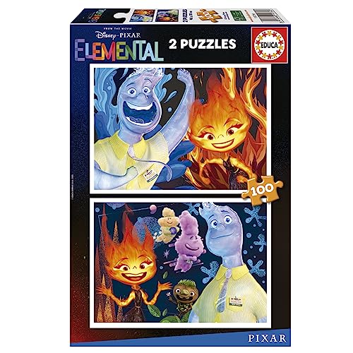 Educa - Puzzleset 2x100 Teile | Pixar Elemental. Für Kinder ab 6 Jahren, Disney, Puzzleset, Kinderpuzzle (19734) von Educa