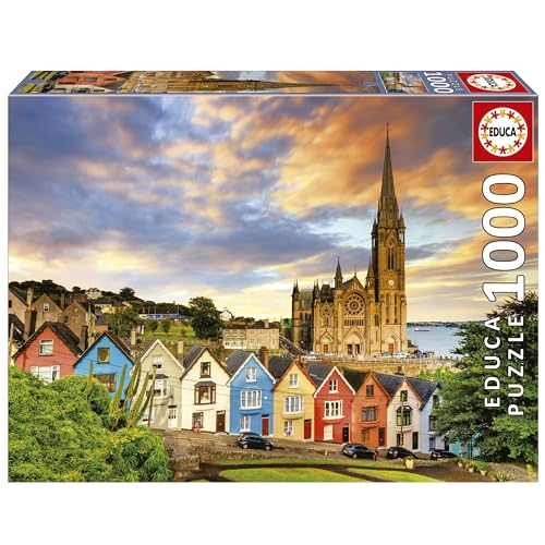 Educa - Puzzle von 1000 Teilen für Erwachsene | Cobh Cateteral, Irland. Messen: 68 x 48 cm. Beinhaltet die puzzlekleber FixPuzzle. Seit 14 Jahren (19927) von Educa