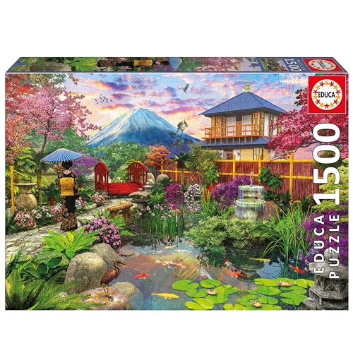 Educa - Puzzle von 1500 Teilen für Erwachsene | Japanischer Garten. Messen: 85 x 60 cm. Beinhaltet die puzzlekleber FixPuzzle. Seit 14 Jahren (19937) von Educa