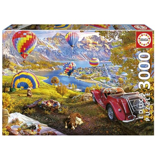 Educa - Puzzle von 3000 Teilen für Erwachsene | Das tal der Heissluftballons. Maßnahme: 120 x 85 cm. Es beinhaltet einen verlorenen Service für Aktien. Seit 14 Jahren (19947) von Educa