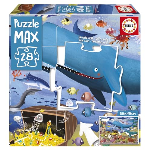 Educa - Puzzle Max | Puzzle für Kinder mit einem lustigen Bild von Meerestiere. 28 große Teile, leicht zu verwalten und anzupassen. Ideal, um auf den Boden zu kommen. (19956) von Educa