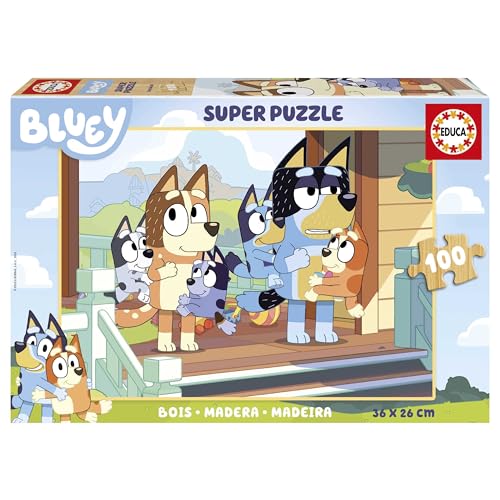 Educa - HolzPuzzle für Kinder mit 100 Stücken | Bluey. Ungefähre Messung nach dem montierten 36 x 26 cm. Für 6 Jahre anerkannt (19967) von Educa