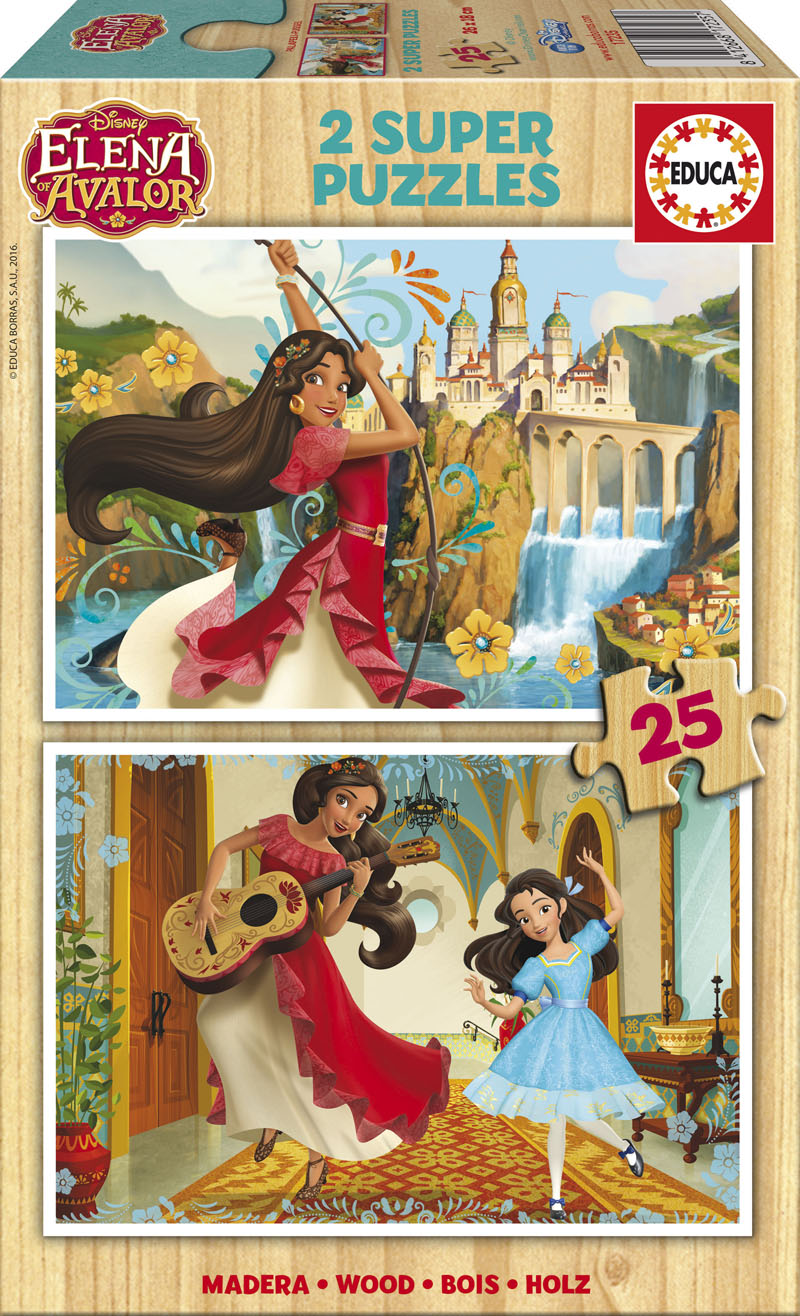 Educa 2 Holzpuzzles - Elena d'Avalor 25 Teile Puzzle Educa-17235 von Educa