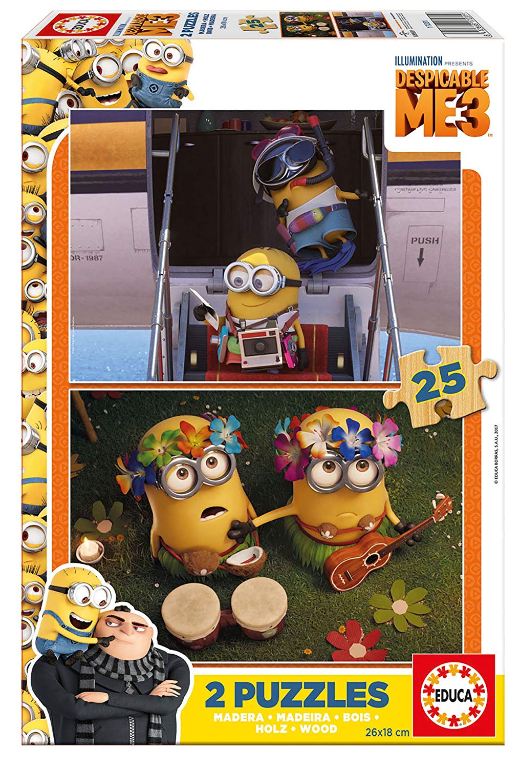 Educa 2 Holzpuzzles - Minions 25 Teile Puzzle Educa-17231 von Educa