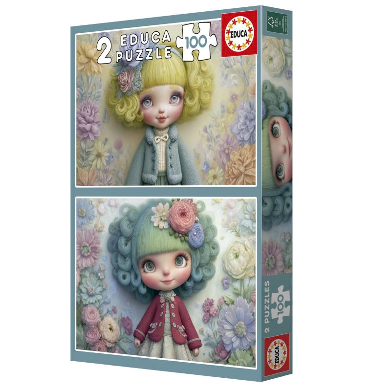 Educa 2 Puzzles - Flower Girls 100 Teile Puzzle Educa-20499 von Educa