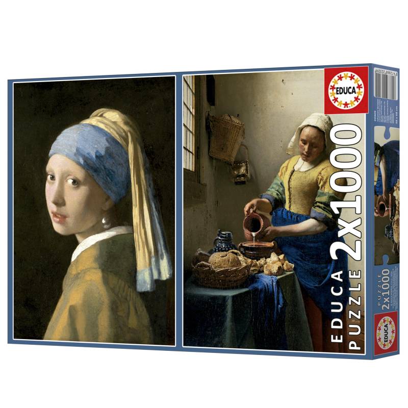 Educa 2 Puzzles - Girl with a Pearl Earring & The Milkmaid. Johannes Vermeer 1000 Teile Puzzle Educa-20309 Educa 2 Puzzles - Girl with a Pearl Earring & The Milkmaid. Johannes Vermeer 1000 Teile Puzzle Educa-20309 von Educa