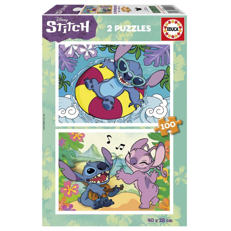 Educa 2 Puzzles - Stitch 100 Teile Puzzle Educa-19998 von Educa