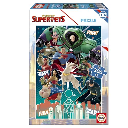 Educa 19486, DC League of Superpets, 300 Teile Puzzle für Erwachsene und Kinder ab 8 Jahren, Zeichentrickfilm, Superman von Educa