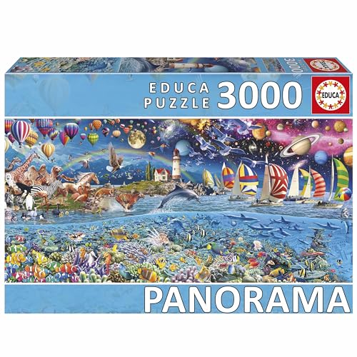 Educa - 3000 Teile Puzzle für Erwachsene im Panoramaformat | Lebenspanorama. Beinhaltet den Service für verlorene Teile. Maße: 144 x 68 cm. Ab 14 Jahren (20265) von Educa
