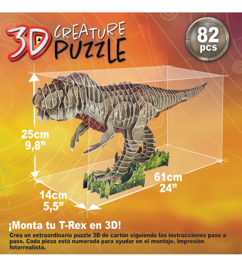 Educa 3D- Puzzlespiel - T-Rex - 82 Teile - Educa - One Size - Puzzlespiele von Educa