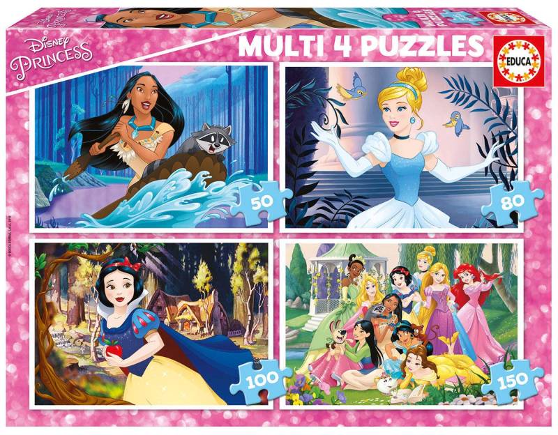 Educa 4 Puzzles - Disney Princess 50 Teile Puzzle Educa-17637 von Educa