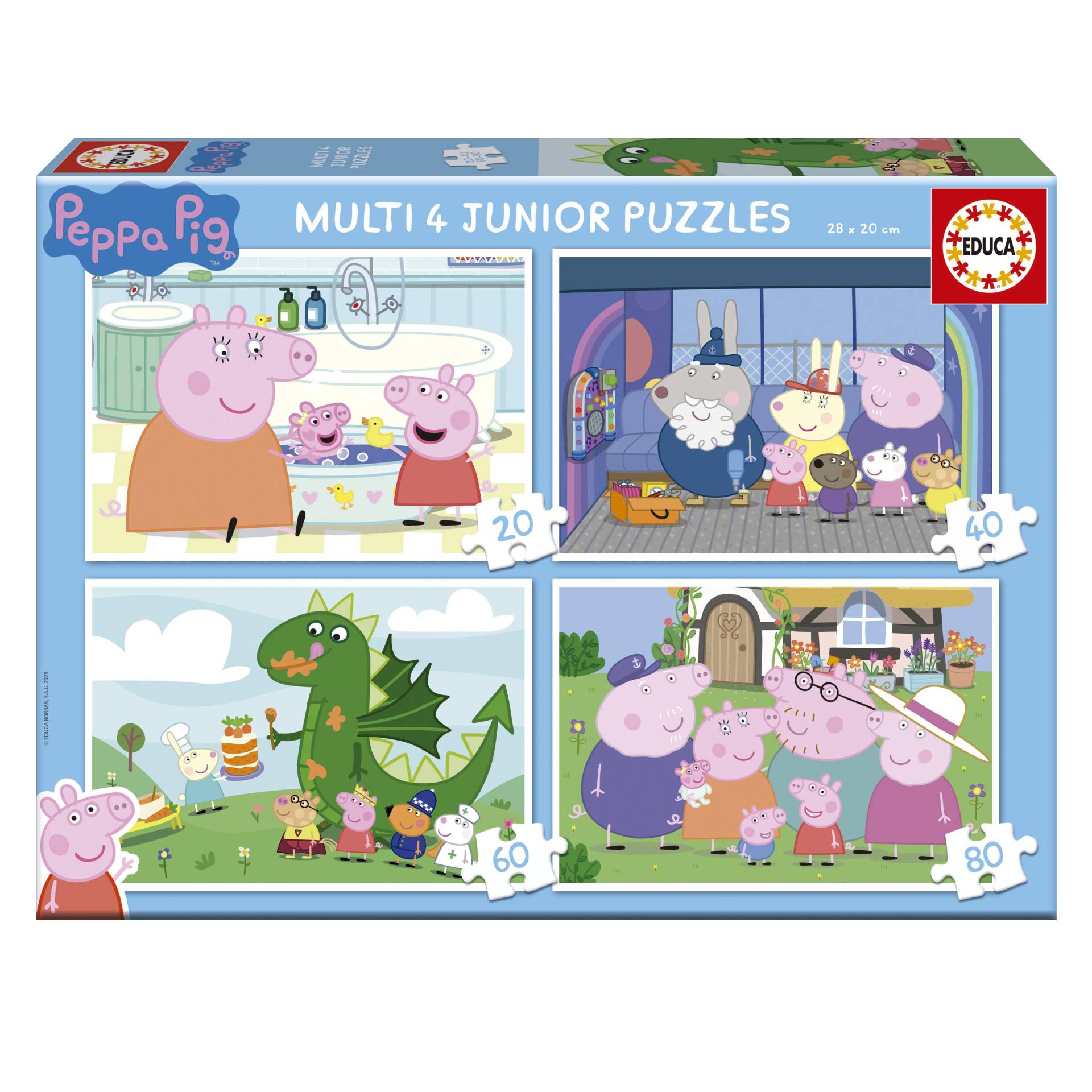 Educa 4 Puzzles - Peppa Pig 20 Teile Puzzle Educa-20329 von Educa