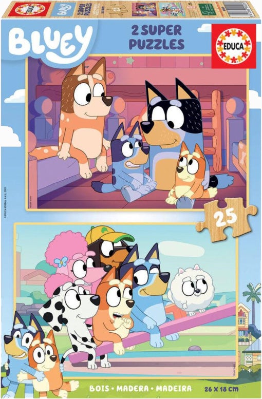 Educa Bluey Holzpuzzles 2x25 Teile von Educa