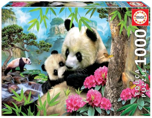 Educa - Puzzle 1000 Teile für Erwachsene | Kuschelnde Pandas, 1000 Teile Puzzle für Erwachsene und Kinder ab 14 Jahren, Tierpuzzle (17995) von Educa