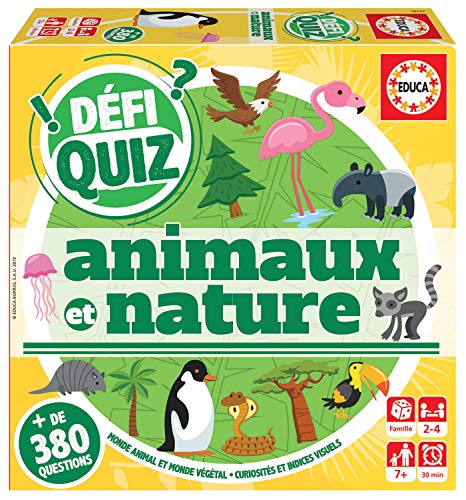 Educa - Defi Quiz – Tiere und Natur. Familienspiel für Kinder, empfohlen ab 6 Jahren (18157) von Educa