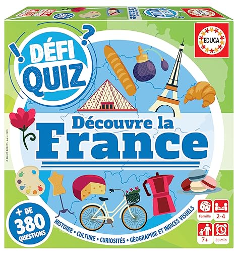 Educa Borrás Defi Quiz-Entdecke La France Gesellschaftsspiel, 18155 von Educa