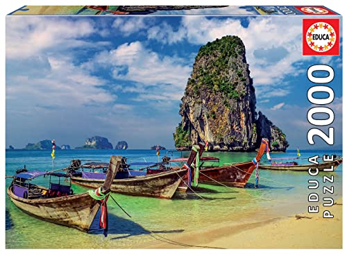 Educa 18007, Krabi, 2000 Teile Puzzle für Erwachsene und Kinder ab 12 Jahren, Thailand, Landschaft, Strand von Educa