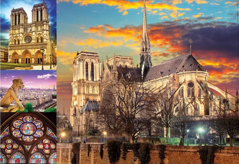 Educa Collage - Notre Dame de Paris 1000 Teile Puzzle Educa-18456 von Educa