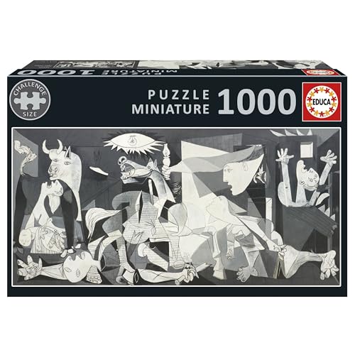 Educa – Das kleinste 1000-teilige Puzzle der Welt für Erwachsene | Guernica, Pablo Picasso. Inklusive Fix Puzzle-Kleber. Maße: 30 x 46 cm. Ab 14 Jahre (20375) von Educa