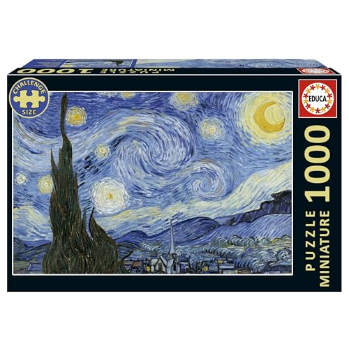 Educa – Das kleinste 1000-teilige Puzzle der Welt für Erwachsene | Sternennacht-Miniaturpuzzle. Inklusive Fix Puzzle-Kleber. Maße: 30 x 46 cm. Ab 14 Jahren (20247) von Educa