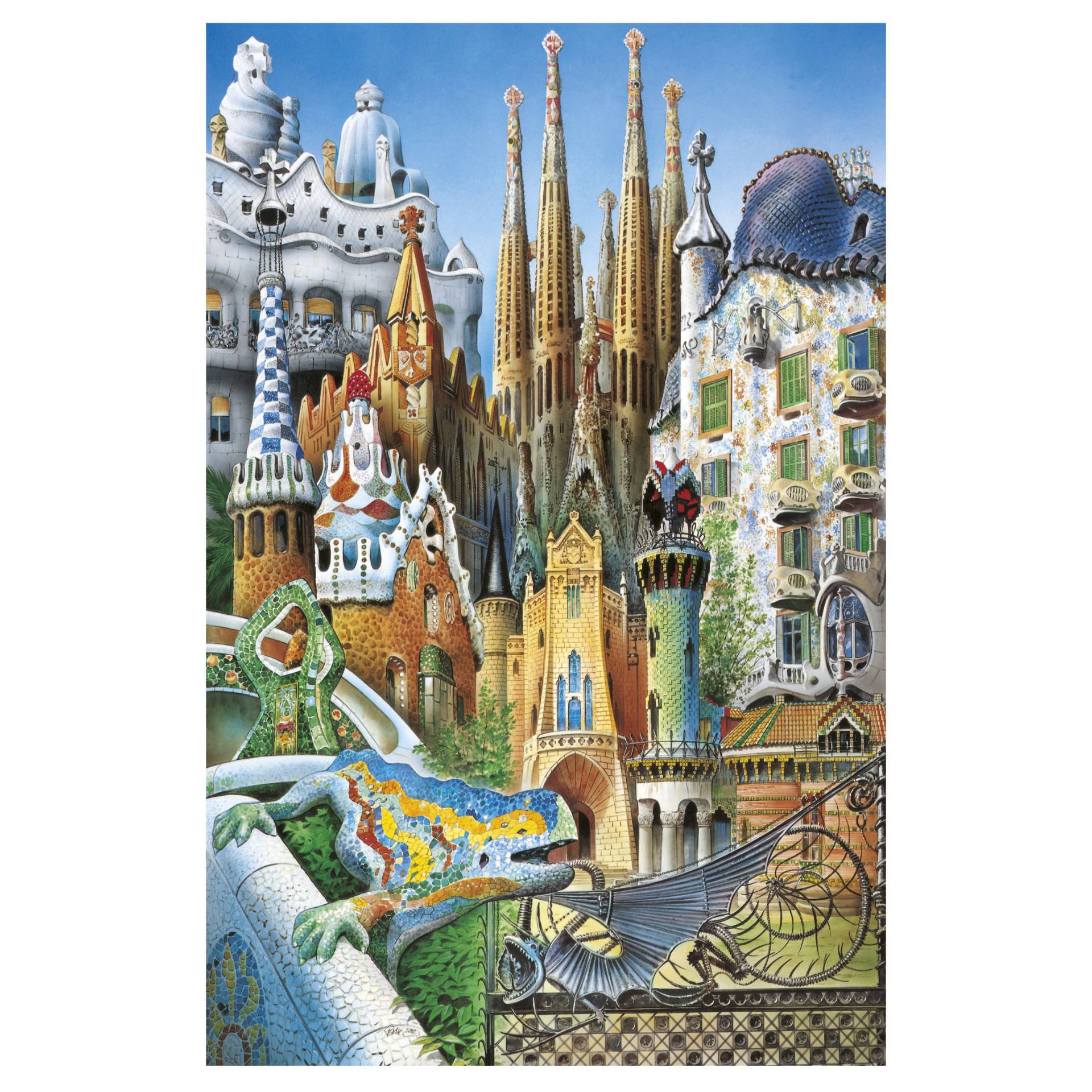 Educa Gaudí, Collage 1000 Teile Puzzle Educa-20376 von Educa