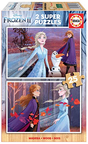 Educa - Holzpuzzle mit 25 Teile | Die Eiskönigin II, Holzpuzzle für Kinder ab 3 Jahren, Frozen 2, Anna und ELSA, Disney (18085) von Educa